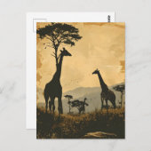 Graceful Giants:  Giraffes Briefkaart (Voorkant / Achterkant)