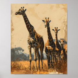 Graceful Giants:  Giraffes Poster