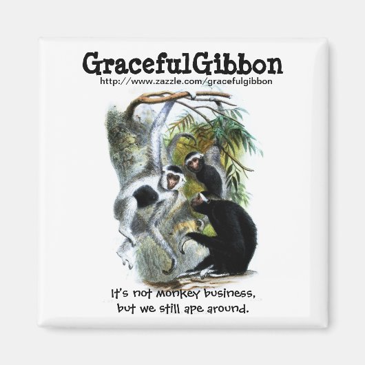 Graceful Gibbon Magnet (Voorkant)
