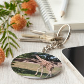 "Graceful Giraffe" Foto Sleutelhanger (Zijkant)