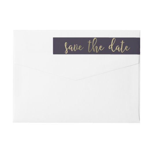 Graceful gloed EDITABLE KLOR Save the Date Label (Achterkant)
