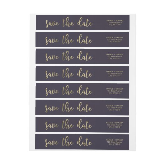 Graceful gloed EDITABLE KLOR Save the Date Label (Vel)