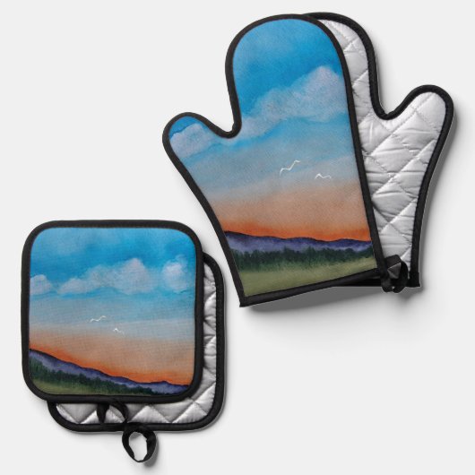 Graceful Gloing Hills Ovenwant & Pannenlap Set (Voorkant / Achterkant)