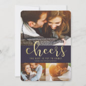 Graceful Glow BEWERKBARE KLEUR Nieuwjaar fotokaart Feestdagenkaart (Voorkant)