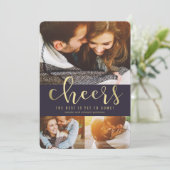 Graceful Glow BEWERKBARE KLEUR Nieuwjaar fotokaart Feestdagenkaart (Staand voorkant)