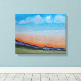 Graceful Glowing Sunset Hills Canvas Afdruk