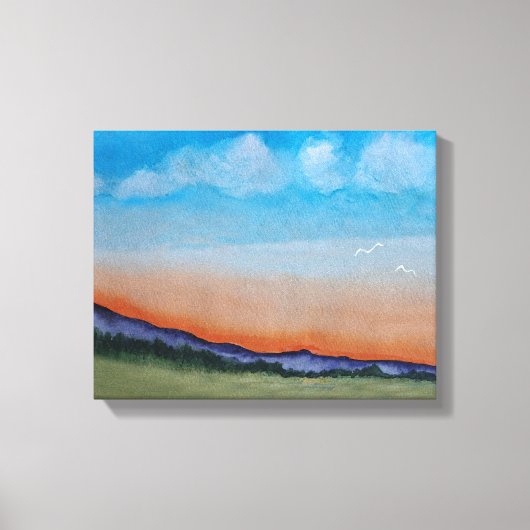 Graceful Glowing Sunset Hills Canvas Afdruk (Voorkant)