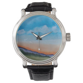 Graceful Glowing Sunset Hills Horloge