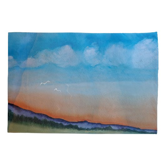 Graceful Glowing Sunset Hills Kussensloop (Achterkant)