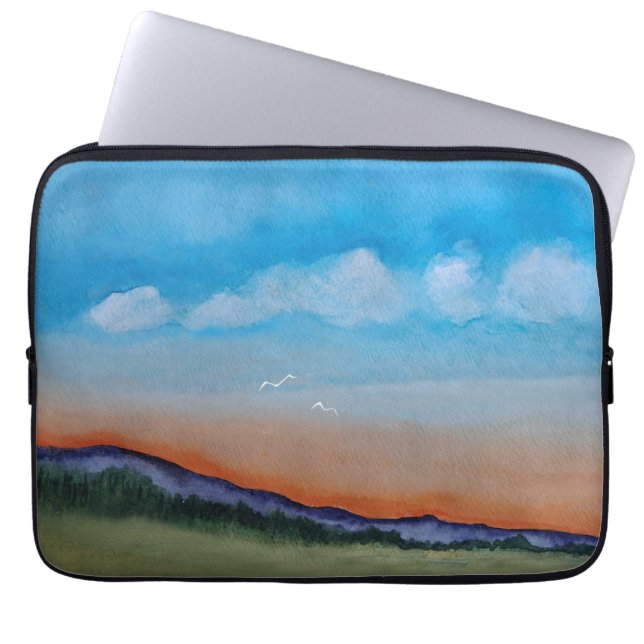 Graceful Glowing Sunset Hills Laptop Sleeve (Voorkant)