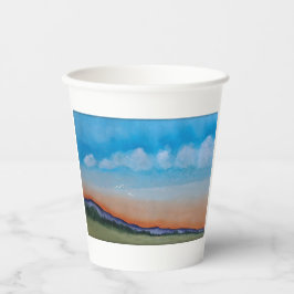 Graceful Glowing Sunset Hills Papieren Bekers