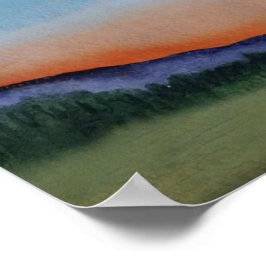 Graceful Glowing Sunset Hills Poster (Hoek)