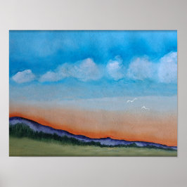 Graceful Glowing Sunset Hills Poster