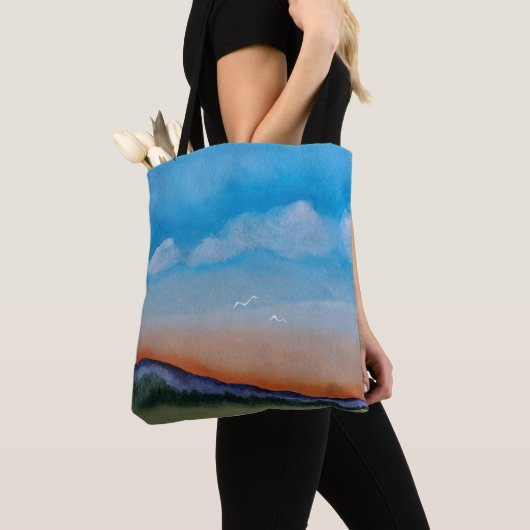 Graceful Glowing Sunset Hills Tote Bag (Dichtbij)
