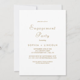 Graceful Gold Calligraphy Engagement Party Kaart