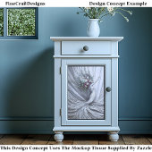 Graceful Golden Woman Floral Crown W3 Decoupage Tissuepapier