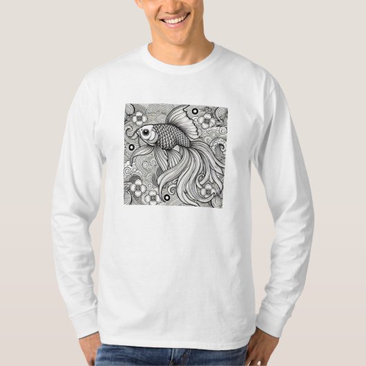 Graceful Goldfish - Modern Japanese Art T-shirt (Voorkant)