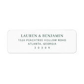 Graceful Green Calligraphy Address Etiket (Voorkant)