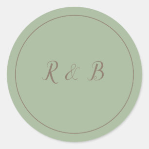 Graceful Green en Brown Ronde Sticker