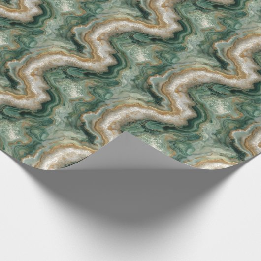 Graceful Green Marble Pattern Cadeaupapier (Hoek)