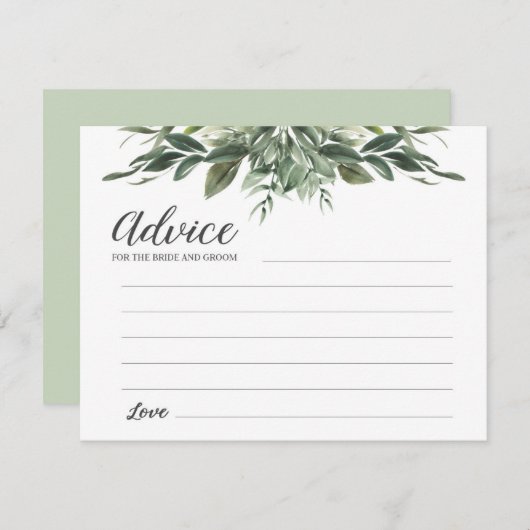 Graceful Greenery Advice for Bride and Groom Informatiekaartje (Voorkant / Achterkant)