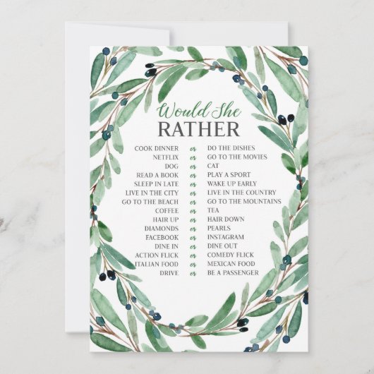 Graceful Greenery Bridal zou ze een andere kaart h (Voorkant)