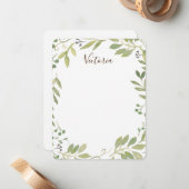 Graceful Greenery Flat Note Card Notitiekaartje (Voorkant / Achterkant in situ)