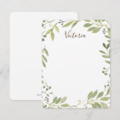 Graceful Greenery Flat Note Card Notitiekaartje (Voorkant / Achterkant)