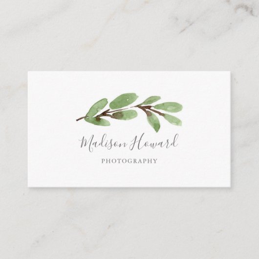 Graceful Greenery Minimal Visitekaartje (Voorkant)
