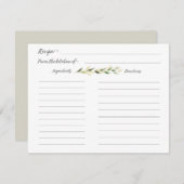 Graceful Greenery Recipe for Bride to be Informatiekaartje (Voorkant / Achterkant)