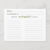 Graceful Greenery Recipe for Bride to be Informatiekaartje (Voorkant)