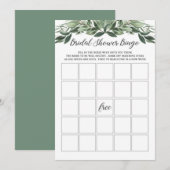 Graceful Greenery Vrijgezellenfeest Bingo Kaart (Voorkant / Achterkant)