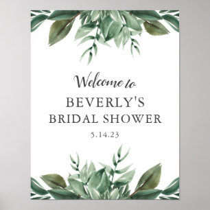 Graceful Greenery Vrijgezellenfeest Welcome Sign Poster