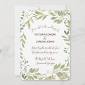 Graceful Greenery Wedding Invitation Kaart (Voorkant)