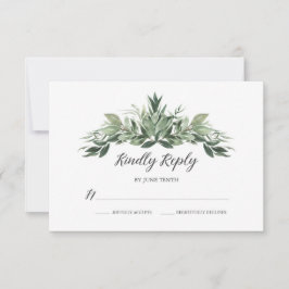 Graceful Greenery Wedding RSVP Kaart