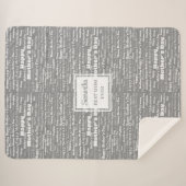 Graceful Grey Script Mother’s Day Personalized Sherpa Deken (Voorkant (horizontaal))