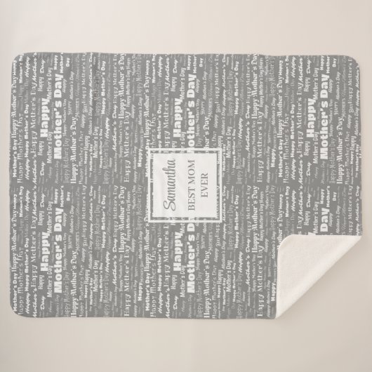Graceful Grey Script Mother’s Day Personalized  Sherpa Deken (Voorkant (horizontaal))