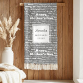 Graceful Grey Script Mother’s Day Personalized  Sherpa Deken