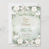 Graceful groen bruiloft flat Save The Date Kaart (Voorkant)