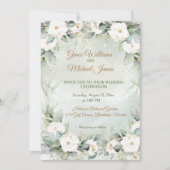 Graceful groen bruiloft kaart (Voorkant)