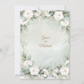 Graceful groen bruiloft kaart (Achterkant)