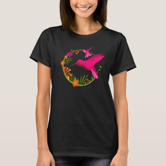 Graceful Hummingbird in Flight Colorful T-shirt (Voorkant)