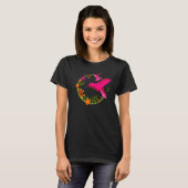 Graceful Hummingbird in Flight Colorful T-shirt (Voorkant volledig)