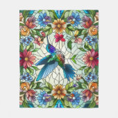Graceful Hummingbird met Glas in lood Effect Fleece Deken (Voorkant)