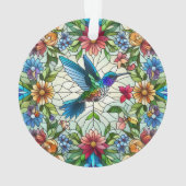 Graceful Hummingbird met Glas in lood Effect Ornament (achterkant)