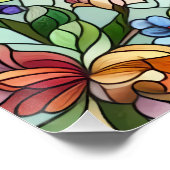 Graceful Hummingbird met Glas in lood Effect Perfect Poster (Hoek)