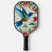 Graceful Hummingbird met Glas in lood Effect Pickleball Paddle (Achterkant)