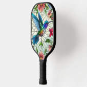 Graceful Hummingbird met Glas in lood Effect Pickleball Paddle (Links)
