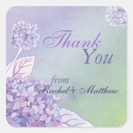 Graceful Hydrangeas Wedding Bedankt Vierkante Sticker