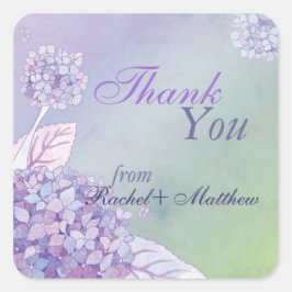 Graceful Hydrangeas Wedding Bedankt Vierkante Sticker